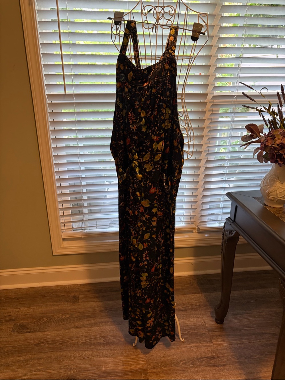 NWT Natural Life Dakota Tie Velvet Overall